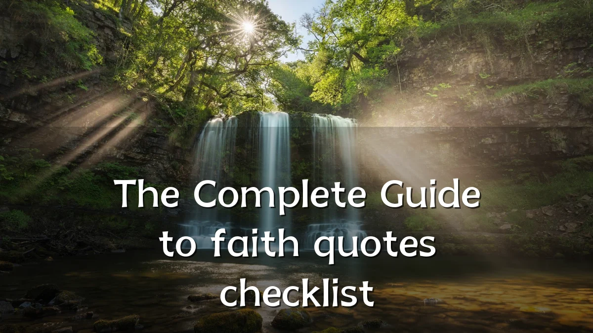The Complete Guide to faith quotes checklist